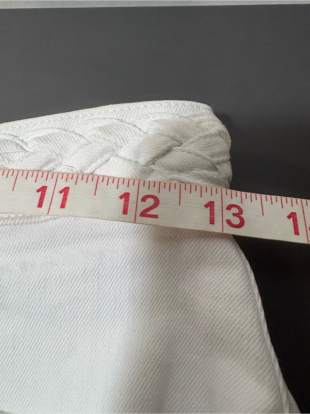 FRAME Claire Braided Waistband White Button-Front Denim Skirt - Picture 5 of 11